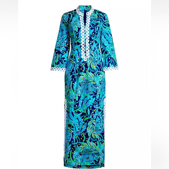 Shealyn Maxi Caftan in Low Tide Navy Catty Purrsonality size 6 - new with tags! - Picture 5 of 9